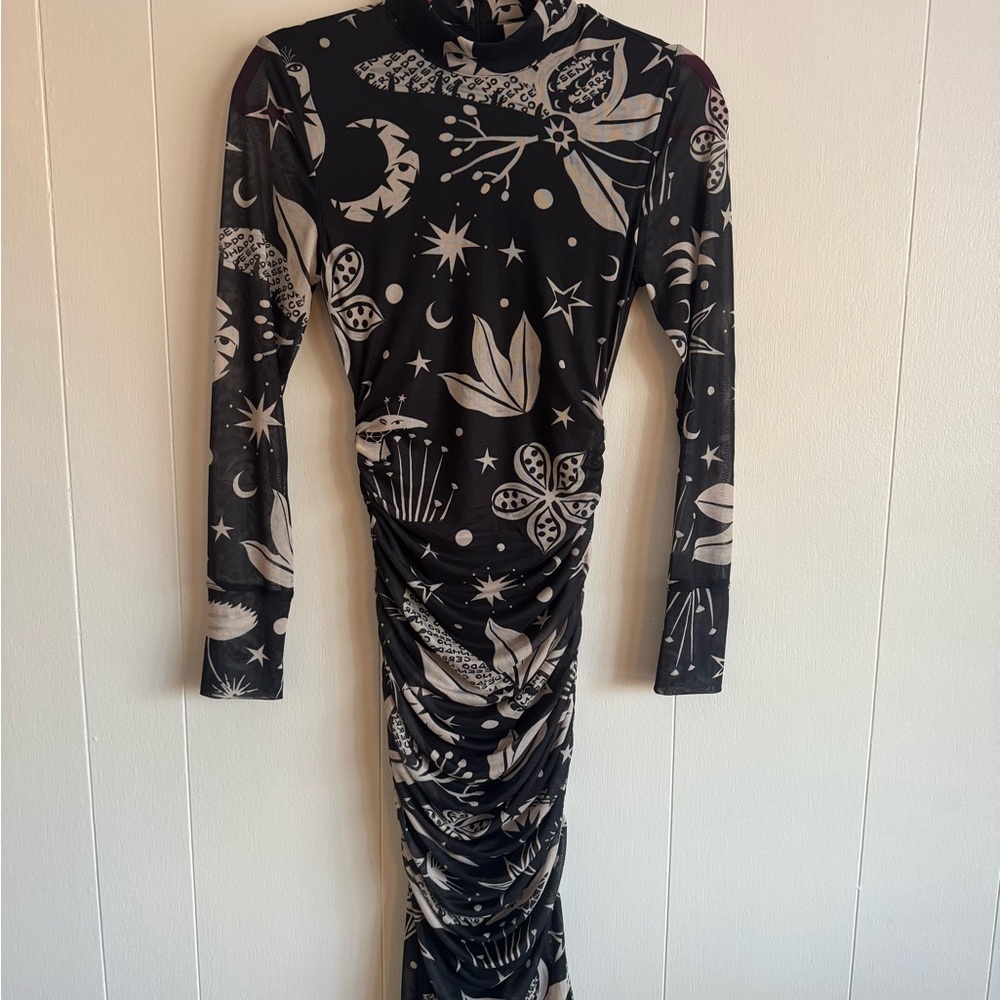 Farm Rio Black & Cream Celestial Night Midi Dress - Picture 6 of 6